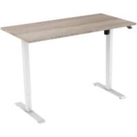euroseats Robson Rechteckig Elektrisch Höhenverstellbar Sitz-Stehschreibtisch Eiche Holz, Metall Weiß 1.200 x 800 x 750 - 1.235 mm