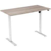 euroseats Robson Rechteckig Elektrisch Höhenverstellbar Sitz-Stehschreibtisch Eiche Holz, Metall Weiß 1.400 x 800 x 750 - 1.235 mm