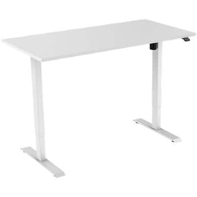 EUROSEATS Schreibtisch Weiß Weiß B000WH120WHT 80 mm x 750-1235 mm x 120 mm Beinhöhe: 1210 mm