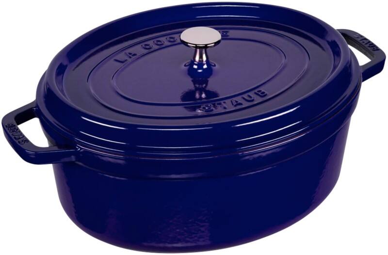 Staub La Cocotte 31cm oval dunkelblau, Gusseisen