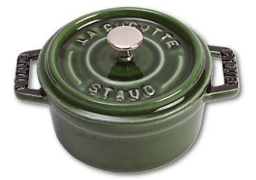 Staub Mini Cocotte 10cm rund Basilikum-grün, Gusseisen