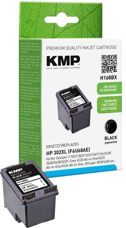 KMP Kompatibel HP 302XL Tintenpatrone F6U68AE Schwarz