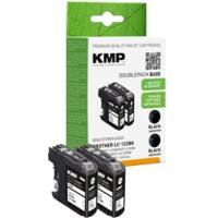 KMP Kompatibel Brother LC-123BKP2 Tintenpatrone Schwarz, Schwarz Multipack 2 Stück