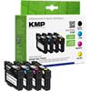 KMP E145V Tintenpatrone Kompatibel mit Epson 18XL Schwarz, Cyan, Magenta, Gelb 4er Pack
