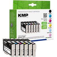 KMP Kompatibel Epson E111V Tintenpatrone C63T08074010 Schwarz, Cyan, Photo Cyan, Magenta, Photo Magenta, Gelb Multipack 6 Stück