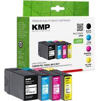 KMP Kompatibel Canon PGI-1500XL BK/C/M/Y Tintenpatrone Schwarz, Cyan, Magenta, Gelb
