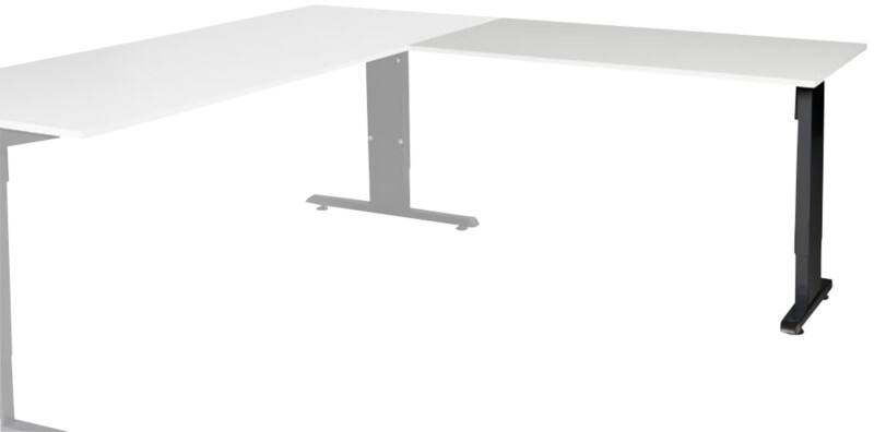 Schaffenburg Linesto Plus Höhenverstellbar Schreibtisch-Erweiterung Rechteckig Weiß T-Fuß 1.200 (B) x 600 (T) x 655 (H) mm Melamin