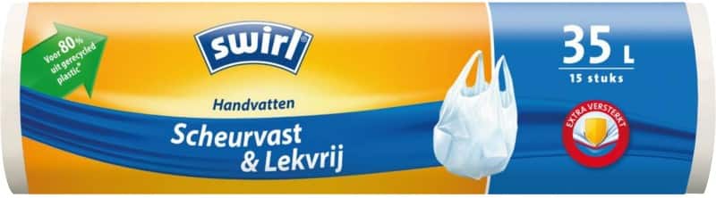 Swirl Müllbeutel 35 L  Tragegriff Transparent PE (Polyethylen) Tragegriff 15 Stück