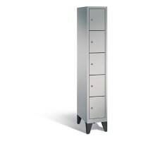 C+P Schließfachschrank Classic H1850xB320xT500mm Korpus: Weißaluminium Türen: Weißaluminium Abteil: 1 Abteilbreite: 300mm Fächer: 5 mit Füßen