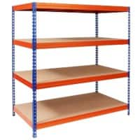 Office Depot Weitspannregal 4 Böden Blau, Orange 2000 x 1800 x 600 mm