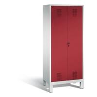 C+P Spind Evolo H1850x810xT500mm Korpus: Lichtgrau Türenfarbe: Rubinrot Abteile: 2 Türen: 1 Abteilbreite: 400mm
