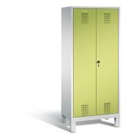 C+P Spind Evolo H1850x810xT500mm Korpus: Lichtgrau Türenfarbe: Viridingrün Abteile: 2 Türen: 1 Abteilbreite: 400mm