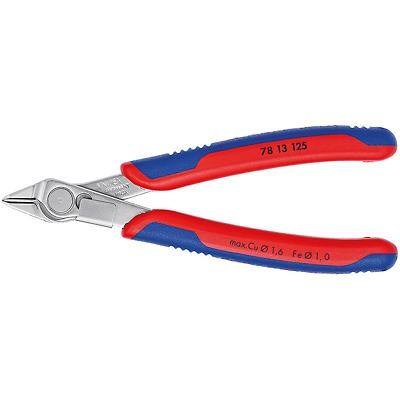 Knipex Elektronische Super Knips 78 13 125 Inox Werkzeugstahl 9 mm Blau, Silber, Rot