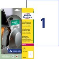 AVERY Zweckform Ultra-Resistent Etiketten L7917-10 Selbsthaftend DIN A4 Weiß 210 x 297 mm 10 Blatt à 1 Etiketten