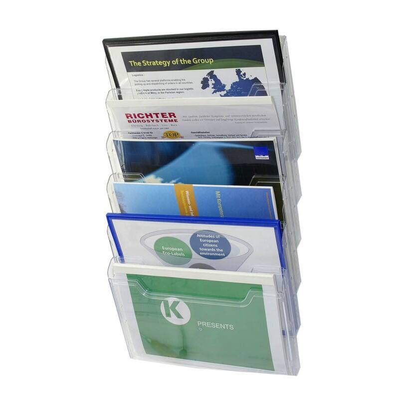 Exacompta DIN A4 quer Wandregal Wandmontiert Transparent 64258D 32,7 x 11,3 x 52,3 cm 64258D