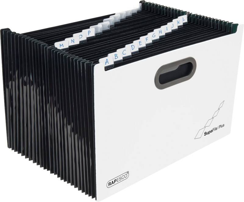 Rapesco SupaFile Fächermappe 26 Taschen DIN A4 PP (Polypropylen) Blanko Schwarz, Weiß 1622