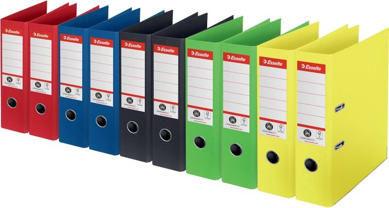 Esselte No.1 Power Ordner Breit DIN A4 75 mm Farbig Sortiert 2 Ringe 627571 Pappkarton Hochformat 10 Stück