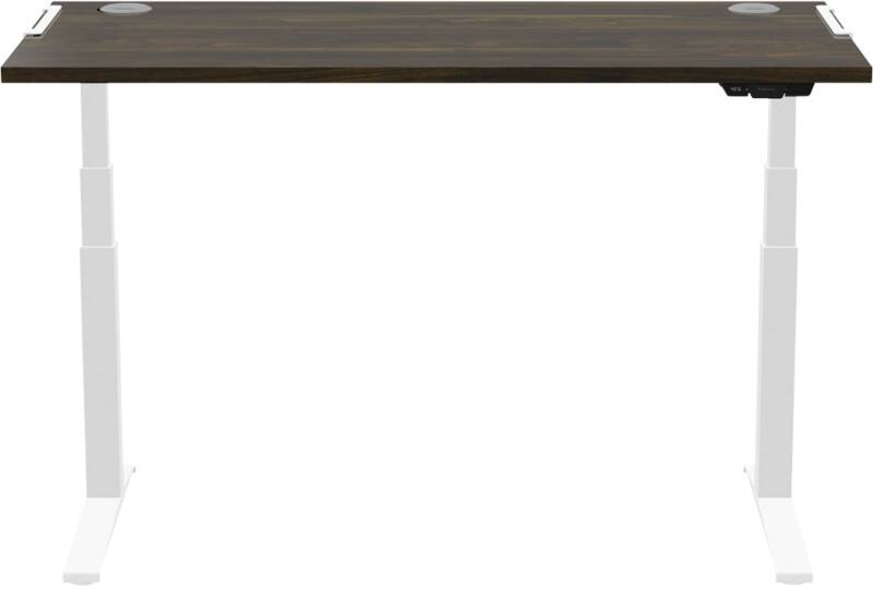 Fellowes Levado Sitz-Stehschreibtisch Rechteckig Walnuss T-Fuß 1.829 (B) x 698 (T) x 1.257 (H) mm MDF (Mitteldichte Faserplatte), PVC (Polyvinylchlorid), Stahl