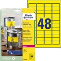 AVERY Zweckform L6103-20 Wetterfeste Etiketten DIN A4 Gelb 45,7 x 21,2 mm 20 Blatt à 48 Etiketten