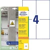 AVERY Zweckform Stark haftend Etiketten L7876-20 Selbsthaftend DIN A4 Weiß 105 x 148 mm 20 Blatt à 4 Etiketten