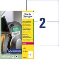 AVERY Zweckform Ultra-Resistent Etiketten L7916-40 Selbsthaftend DIN A4 Weiß 210 x 148 mm 40 Blatt à 2 Etiketten