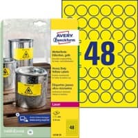 AVERY Zweckform L6128-20 Wetterfeste Etiketten DIN A4 Gelb 20 Blatt à 48 Etiketten
