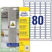AVERY Zweckform L7872-20 Etiketten DIN A4 Weiß 35,6 x 16,9 mm 20 Blatt à 80 Etiketten