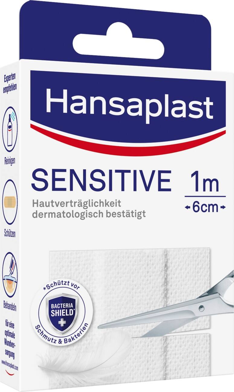Hansaplast Pflaster Sensitive Weiß 1m x 6 cm 10 Stück