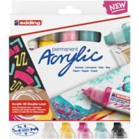 Edding Marker Acryl E-5400 Farbig Sortiert 5 Stück