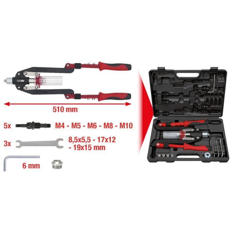 KS Tools Nietzangen-Set 1509630 Schwarz, Rot