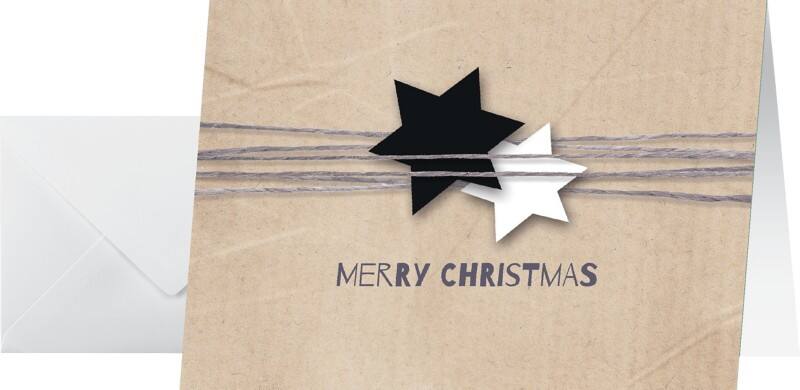 Sigel Christmas Wrapping Weihnachtskarte Braun 25 Stück