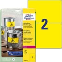 AVERY Zweckform L6130-20 Wetterfeste Etiketten DIN A4 Gelb 210 x 148 mm 20 Blatt à 2 Etiketten