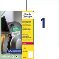 AVERY Zweckform Ultra-Resistent Etiketten L7917-40 Selbsthaftend DIN A4 Weiß 210 x 297 mm 40 Blatt à 1 Etikett