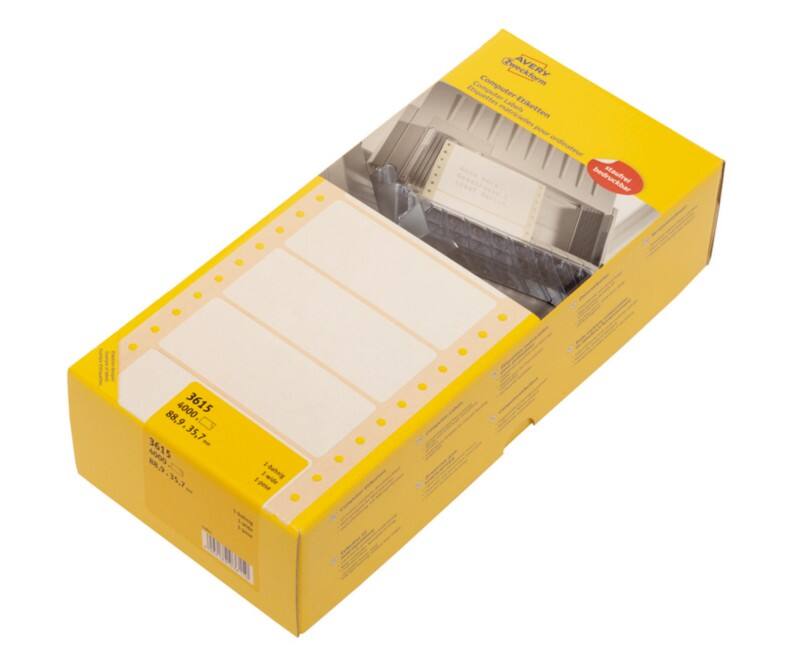 AVERY Zweckform 3615 Etiketten Weiß 88,9 x 35,7 mm 4000 Stück