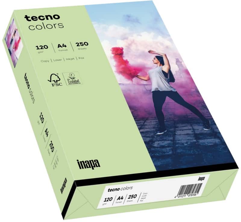 tecno DIN A4 Farbiges Papier Grün 120 g/m² 250 Blatt