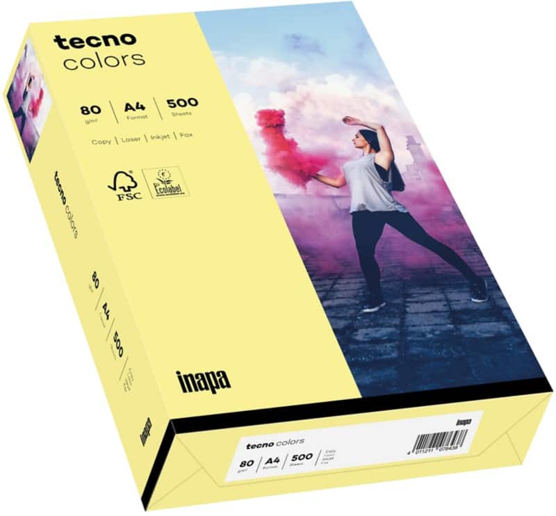 tecno DIN A4 Farbiges Papier Gelb 80 g/m² 500 Blatt