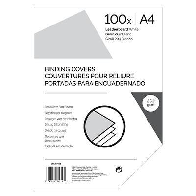 Deckblätter Zum Binden A4 Leder 190-285 Mikron Weiß 100 Stück