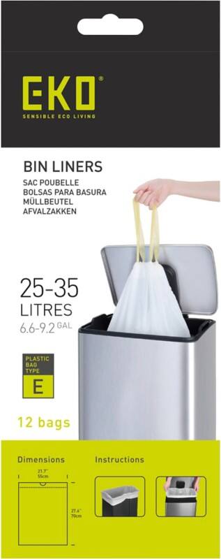 EKO Müllsäcke 35 L  Weiß PE (Polyethylen) 72 Rollen