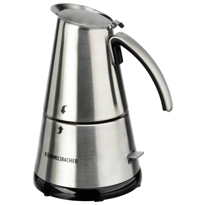 Rommelsbacher Kaffeemaschine EKO 364/E Espressokocher Silber, Schwarz