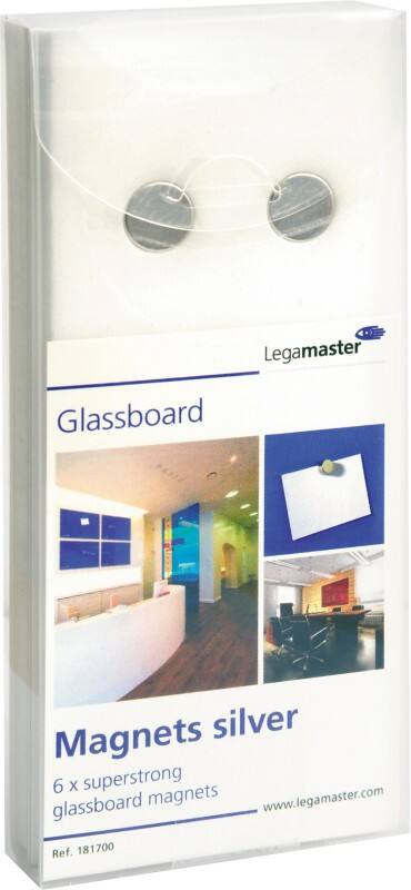 Legamaster Glassboard Rund Magnete Silber 12 mm Pack of 6
