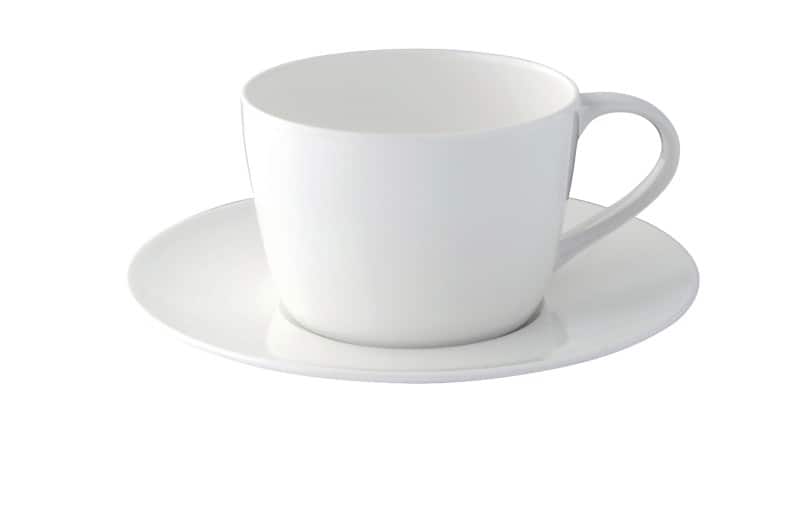 Nobel Fine Bone China Cappuccinountertasse Porzellan 170 mm Creme 24 Stück