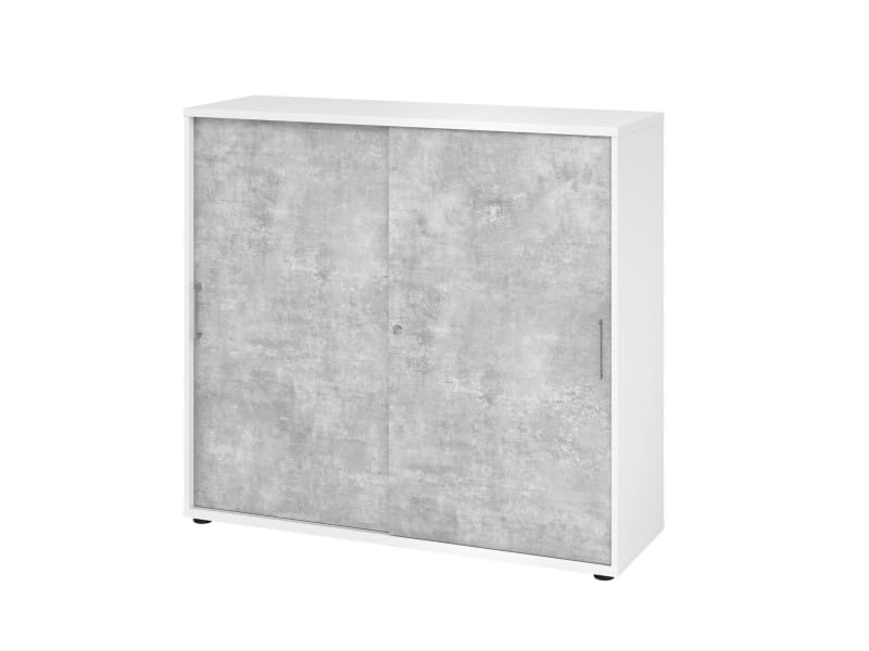 Hammerbacher Schrank Spanplatte 4 Fachböden abschließbar  Weiß