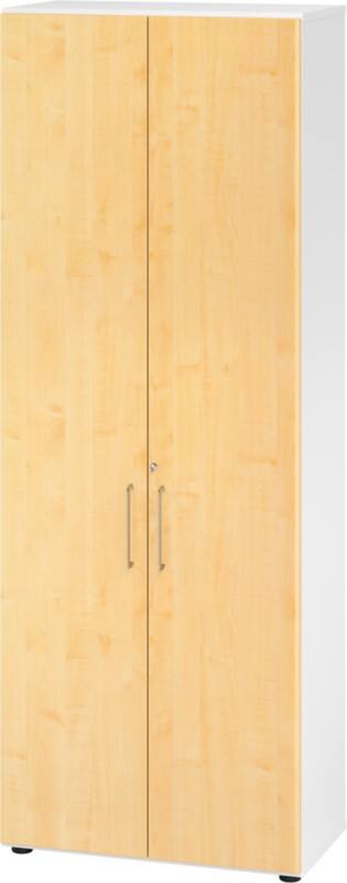 Hammerbacher Schrank Spanplatte 5 Fachböden abschließbar  Ahorn Weiß