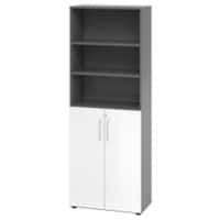 Hammerbacher Spanplatte Schrank 5 Fachböden  Graphit, Weiß