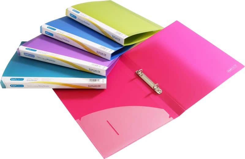 Rapesco 25 mm Ringbuch PP (Polypropylen) DIN A4 2 Ringe Farbig sortiert 10 Stück