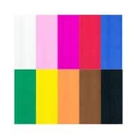 Tutorcraft Mehrfarbiges Krepppapier 0,5 mit 2,5 m 10 Farben 1 Rolle pro Farbe