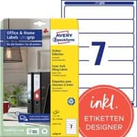 AVERY Zweckform L4760-10 Ordneretiketten DIN A4 Weiß 38 x 192 mm 10 Blatt à 7 Etiketten