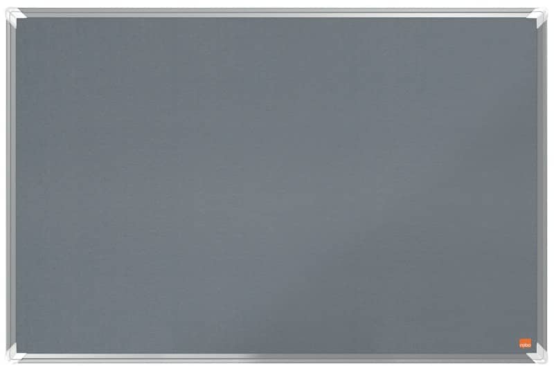Nobo Premium Plus Filz Pinnwand Wandmontage 90 (B) x 60 (H) cm Aluminium Grau