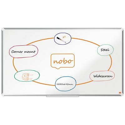 Nobo Premium Plus Widescreen Whiteboard 1915372 Wandmontiert Magnetisch Lackierter Stahl 122 x 69 cm