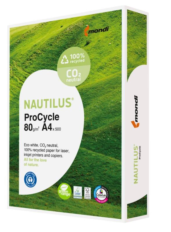 Nautilus ProCycle DIN A4 Druckerpapier 80 g/m² Glatt Weiß 500 Blatt